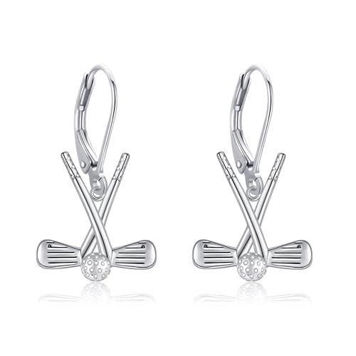 DAYLINLOVE Golf Geschenke925er Sterling Silber Golf Leverback Dangle Drop Ohrringe Schmuck Geschenke für Damen Frauen Mädchen Golf Liebhaber von DAYLINLOVE