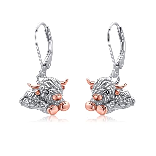 Highland Kuh Ohrringe S925 Sterling Sliver Highland Kuh Leverback Ohrring Tier Schmuck Geschenke für Frauen Mutter Frau Highland Kuh Ohrringe S925 Sterling Sliver Highland Kuh Leverback Ohrring Tier Schmuck Geschenke für Frauen Mutter Frau von DAYLINLOVE
