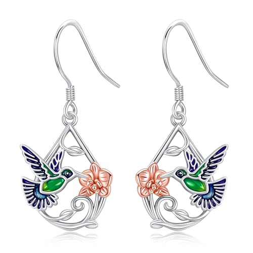 Kolibri-Ohrringe S925 Sterlingsilber Kolibri-Ohrhänger Kolibri-Schmuck Geschenke für Frauen Mutter Ehefrau von DAYLINLOVE