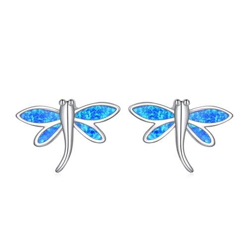 Libelle Ohrstecker Sterling Silber Libelle Ohrringe Blau Opal Libelle Schmuck Geschenke für Damen Frauen Mädchen von DAYLINLOVE