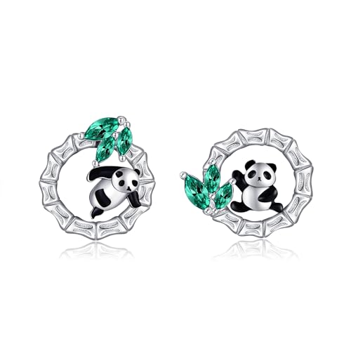 Panda Ohrringe Mädchen 925er Sterling Silber Panda Ohrstecker Ohrring Panda Schmuck Geschenke Damen Mädchen Frauen Mutter von DAYLINLOVE
