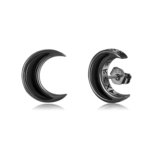 Schwarzer Onyx Ohrstecker 925 Sterling Silber Viking Mond Ohrringe Viking Runen Ohrstecker Schmuck Geschenke für Frauen Männer Schwarzer Onyx Ohrstecker 925 Sterling Silber Viking Mond Ohrringe Viking Runen Ohrstecker Schmuck Geschenke für Frauen Männer von DAYLINLOVE