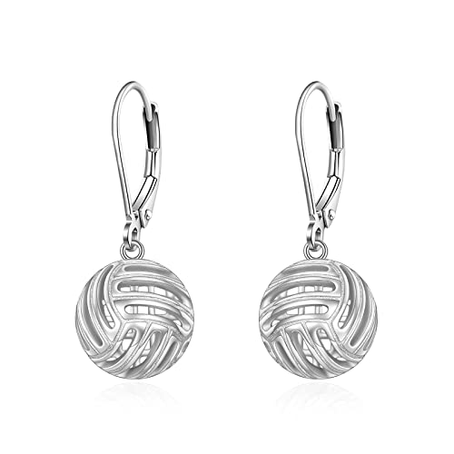 Volleyball Ohrringe 925 Sterling Silber Volleyball Schmuck Geschenke für Frauen und Mädchen Mutter Tochter Sport Liebhaber Volleyballspieler von DAYLINLOVE