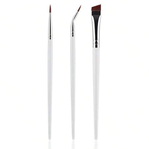 3-teiliges professionelles abgewinkeltes Eyeliner-Pinsel-Set mit weichen synthetischen Fasern, ideal für präzise Augen-Make-up-Stile von DAYnagh