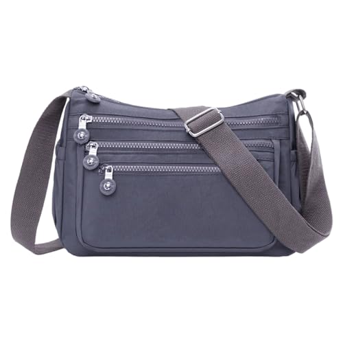DAYnagh Crossbody-Tasche für Damen und Mädchen, wasserdicht, leicht, lässig, Handtasche, Geldbörse, Reißverschluss, mehrere Taschen, Geschenke, mehrere Taschen, grau, One Size DAYnagh Crossbody-Tasche für Damen und Mädchen, wasserdicht, leicht, lässig, Handtasche, Geldbörse, Reißverschluss, mehrere Taschen, Geschenke, mehrere Taschen, grau, One Size von DAYnagh