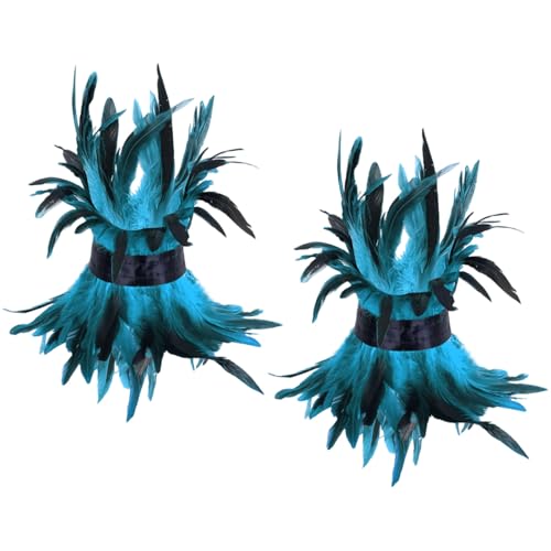 DAYnagh Fuzzy Gefiederte Knöchelarmbänder Punk Gothic Foot Chain Accessoires Für Cosplay Kostümereignisse Und Bühnenaufführungen Gothic Punk Foot Chain Kostümzubehör von DAYnagh
