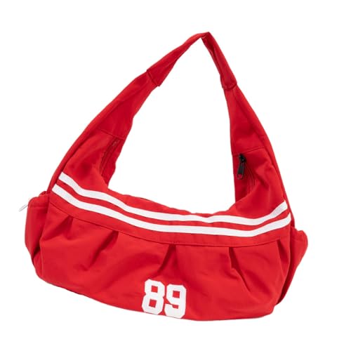 DAYnagh Handtasche mit großer Kapazität für Damen, Pendler, lässig, Knödel, Schultertasche, Retro, Outdoor, Damen, Handtasche, große Kapazität, Schultertasche, Retro, Pendeln, Knödel, rot, One Size DAYnagh Handtasche mit großer Kapazität für Damen, Pendler, lässig, Knödel, Schultertasche, Retro, Outdoor, Damen, Handtasche, große Kapazität, Schultertasche, Retro, Pendeln, Knödel, rot, One Size von DAYnagh