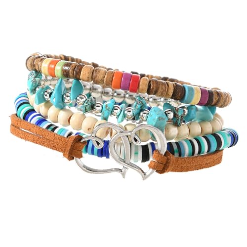 DAYnagh Kokosnussschalen Perlenarmband Mit Türkisem Detail Böhmischer Modeschmuck Handbuch Accessoires Handgefertigtes Geschenk Natürliche Materialien Armband von DAYnagh