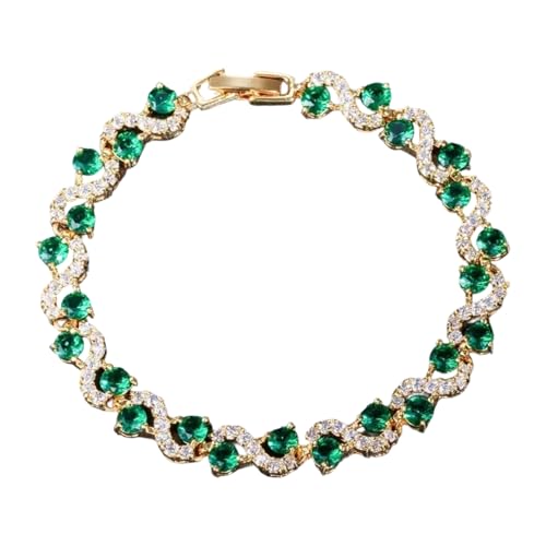 DAYnagh Mode Kubische Zirkonia Tennisarmband Für Alltägliche Verschleiß Crossover Kette Armband Handgemachte Partyzubehör Simulierte Edelsteine ​​Tenniskette von DAYnagh