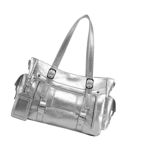 DAYnagh Umhängetasche aus PU-Leder mit verstellbarem Riemen, geräumige Innenseite, Crossbody-Tasche für Freizeit- oder Abschlussball-Outfits, Arbeitstasche mit mehreren Taschen, silber, One Size DAYnagh Umhängetasche aus PU-Leder mit verstellbarem Riemen, geräumige Innenseite, Crossbody-Tasche für Freizeit- oder Abschlussball-Outfits, Arbeitstasche mit mehreren Taschen, silber, One Size von DAYnagh