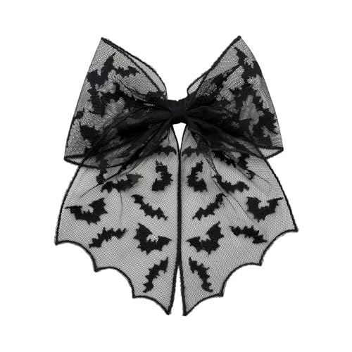 Fledermaus-Schleife Haarspange für Damen, Halloween-Kostüm-Zubehör, bestickter Tüllschleier, Haarnadel, Cosplay-Dekoration, Gothic-Zubehör für Damen Fledermaus-Schleife Haarspange für Damen, Halloween-Kostüm-Zubehör, bestickter Tüllschleier, Haarnadel, Cosplay-Dekoration, Gothic-Zubehör für Damen von DAYnagh