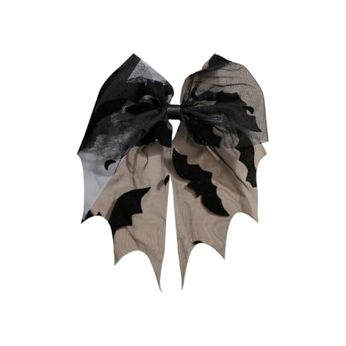 Fledermaus-Schleife Haarspange für Damen, Halloween-Kostüm-Zubehör, bestickter Tüllschleier, Haarnadel, Cosplay-Dekoration, Gothic-Zubehör für Damen von DAYnagh