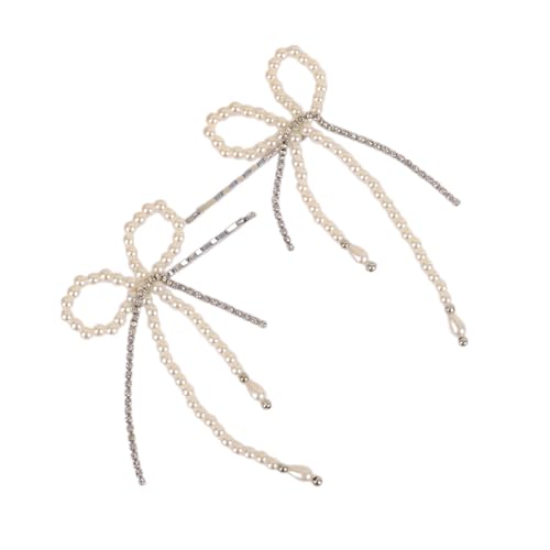 Haarspangen mit Kunstperlen und Schleife, stilvolle Schmetterlings-Haarspangen, zartes Haar-Accessoire für Frauen, Haar-Dekoration von DAYnagh