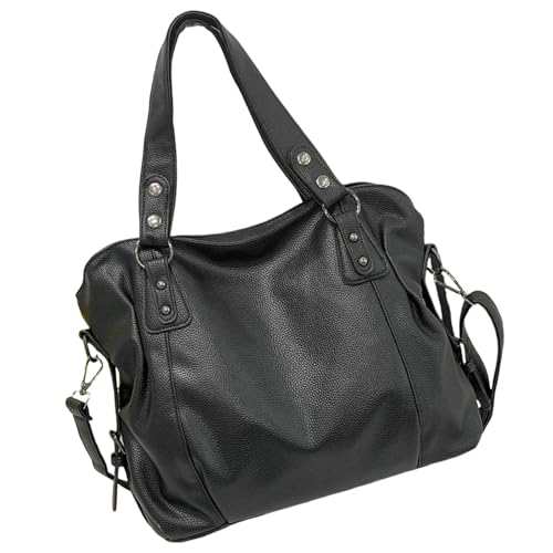 Modische Umhängetasche, zartes PU-Leder, Tragegriff oben, Reisetasche, lässige Handtasche für Damen und Herren, Schwarz , One Size Modische Umhängetasche, zartes PU-Leder, Tragegriff oben, Reisetasche, lässige Handtasche für Damen und Herren, Schwarz , One Size von DAYnagh