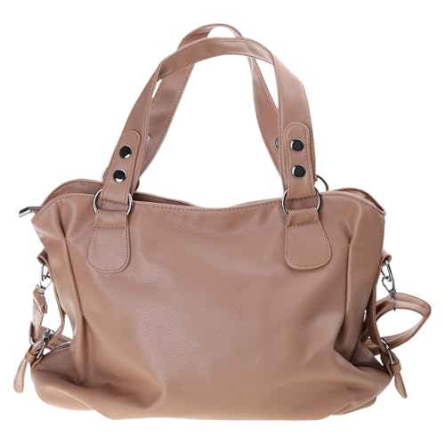 Modische Umhängetasche, zartes PU-Leder, Tragegriff oben, Reisetasche, lässige Handtasche für Damen und Herren, khaki, One Size Modische Umhängetasche, zartes PU-Leder, Tragegriff oben, Reisetasche, lässige Handtasche für Damen und Herren, khaki, One Size von DAYnagh