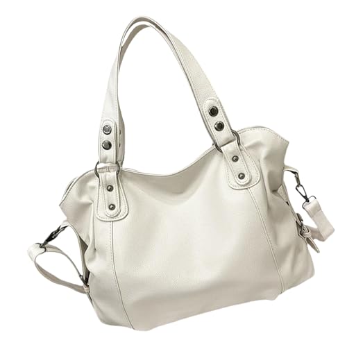 Modische Umhängetasche, zartes PU-Leder, Tragegriff oben, Reisetasche, lässige Handtasche für Damen und Herren, weiß, One Size Modische Umhängetasche, zartes PU-Leder, Tragegriff oben, Reisetasche, lässige Handtasche für Damen und Herren, weiß, One Size von DAYnagh