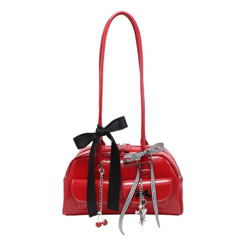 Sweet Ribbon Bows, Unterarmtasche, japanischer Stil, Umhängetasche, Kunstleder, Handtasche, Geldbörsen für Damen, Pendler und Studenten, für den täglichen Gebrauch, rot, One Size Sweet Ribbon Bows, Unterarmtasche, japanischer Stil, Umhängetasche, Kunstleder, Handtasche, Geldbörsen für Damen, Pendler und Studenten, für den täglichen Gebrauch, rot, One Size von DAYnagh