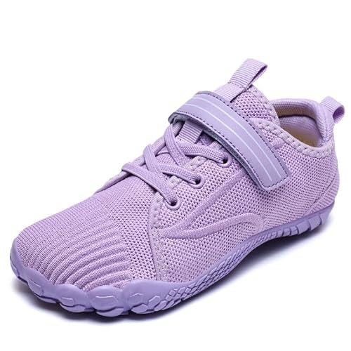 DAZFE Kinder Barfußschuhe Breite Zehenbox Jungen Mädchen Hausschuhe Minimalistische Wanderschuhe Sportschuhe Laufschuhe Walking Schuhe 26-37EU von DAZFE