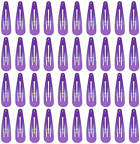 DAZISEN 40-Pack Haarspangen Für Mädchen Metall Snap Kinder Barretten Frauen Haarzubehör, Bunte Süßigkeiten Schöne Einfache Frisur Clips，Lila von DAZISEN