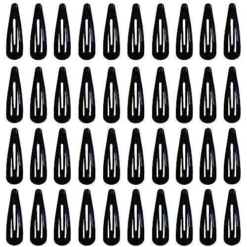 DAZISEN 40-Pack Haarspangen Für Mädchen Metall Snap Kinder Barretten Frauen Haarzubehör, Bunte Süßigkeiten Schöne Einfache Frisur Clips，Schwarz von DAZISEN