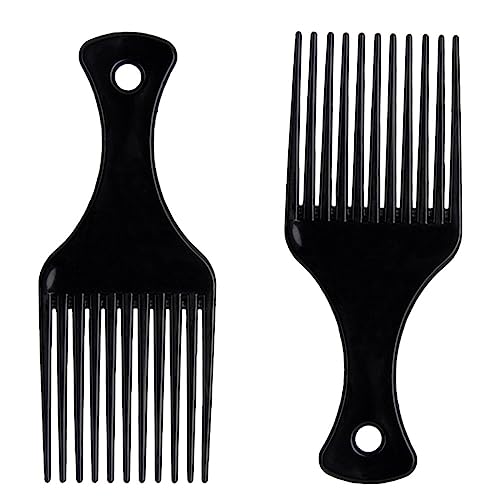 DAZISEN Afro Haarkamm - Schwarz Kunststoff Weitzahn Glatte Haar Pick Kamm Entwirrkamm Afro Kamm Friseur Styling Werkzeug für Männer und Frauen von DAZISEN