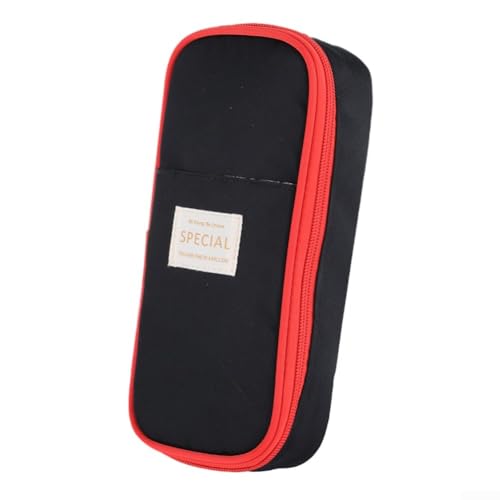 DAZZLEEX Schüler-Federmäppchen mit großem Stauraum, Mehrzweck-Schreibwarentasche zum Organisieren von Stiften, Bleistiften und mehr, Wie abgebildet, Is black von DAZZLEEX