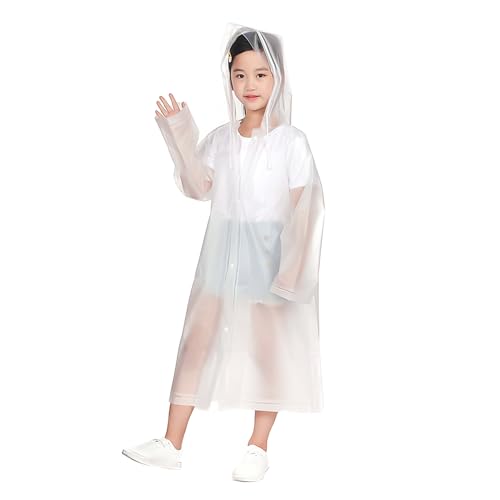 1 Stück Transparenter Regenmantel Für Kinder, Tragbarer Regenmantel, Eva-Regenmantel Für Kinder, Regenmantel Mit Kapuze Für Kinder, Wasserdichter Regenmantel, Geeignet Zum Wandern, Reisen, Camping von DAZZLUXE