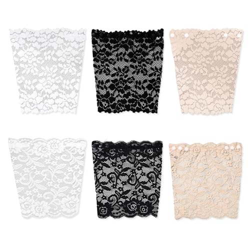 6er-Pack Damen-Clip-on-Unterhemden, Anti-Show-Bandeau, Trägerloser No-Show-BH, Tief Ausgeschnittenes Oberteil Mit Spitzeneinsätzen, Damen-Unterhemden Für Meetings, Abschlussbälle Und Partys. von DAZZLUXE