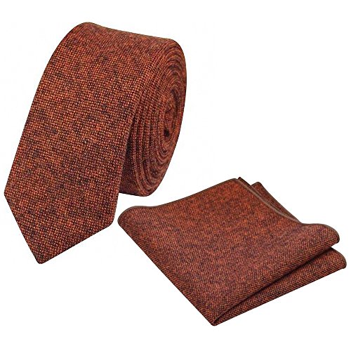 DB Dickie Bow Luxuriöses Krawatten- und Einstecktuch-Set aus Wolle, burnt orange, Einheitsgröße von DB Dickie Bow