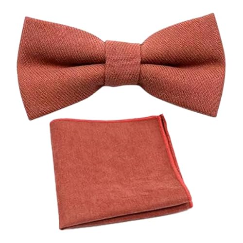 Herren-Fliege und Einstecktuch aus Baumwoll-Mischgewebe, terracotta, Length 12cm, width 6cm von DB Dickie Bow