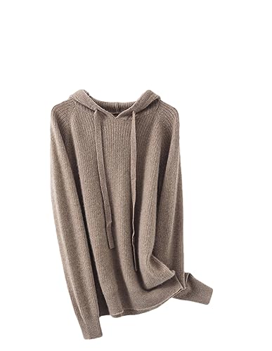DBFBDTU Damen Wollpullover Mit Kapuze, Lässig, Locker, Langärmelig, Strickpullover von DBFBDTU