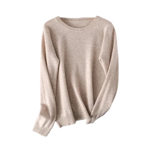 DBFBDTU Frauen Wolle O-Neck Strickpullover Pullover Leichte Warme Pullover, khaki, S von DBFBDTU
