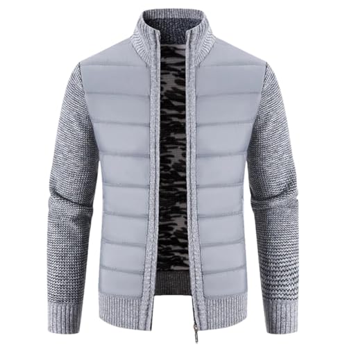 DBFBDTU Herren Stehkragen Pullover Jacke Lose Strick Cardigan Winter Warm Reißverschluss Kleidung, gray9, Medium von DBFBDTU