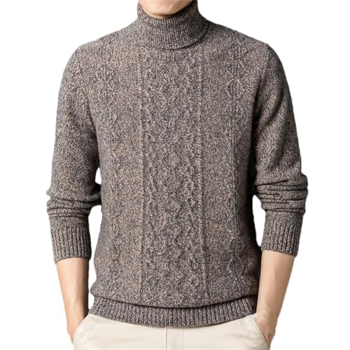 DBFBDTU Herren Wollpullover Rollkragen Verdickter Pullover Pullover, Khaki9, Medium von DBFBDTU