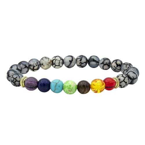 DBHDG Perlen Armband Herren aus Edelsteinen - Perlen Armband mit Natursteinen – Stilvolles Schmuckstück für Männer (type-3) von DBHDG