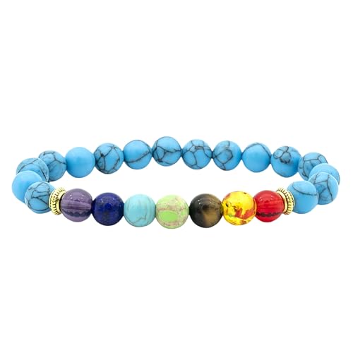 DBHDG Perlen Armband Herren aus Edelsteinen - Perlen Armband mit Natursteinen – Stilvolles Schmuckstück für Männer (type-7) von DBHDG