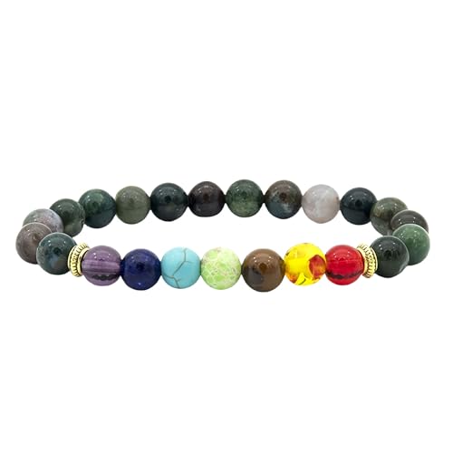 DBHDG Perlen Armband Herren aus Edelsteinen - Perlen Armband mit Natursteinen – Stilvolles Schmuckstück für Männer (type-9) von DBHDG