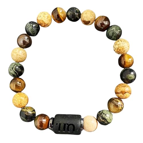 DBHDG Sternzeichen-Perlenarmband für Männer – Gewichtete Pulsera Para Hombre mit Natursteinperlen, spiritueller Heilschmuck als Geschenk (Jungfrau) von DBHDG