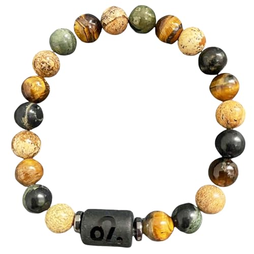 DBHDG Sternzeichen-Perlenarmband für Männer – Gewichtete Pulsera Para Hombre mit Natursteinperlen, spiritueller Heilschmuck als Geschenk (Löwe) von DBHDG