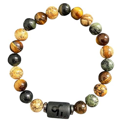 DBHDG Sternzeichen-Perlenarmband für Männer – Gewichtete Pulsera Para Hombre mit Natursteinperlen, spiritueller Heilschmuck als Geschenk (Steinbock) von DBHDG