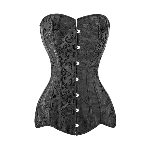 Damen Vintage Korsage Korsett Shapewear Push-Up Bauchweg Korsett Oberteil Damen, Bustier Lingerie, Korsett Top Gothic Vintage Corsagen (Schwarz,5XL) von DBHDG