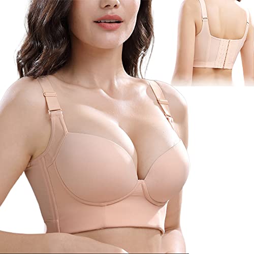 Fashion Deep Cup Bra Bra with Shapewear Incorporated, Modischer BH Mit Tiefen Cups BH Mit Eingearbeiteter Shapewear, Full Back Coverage Bra, Push Up Sports Bra, Bra with Shapewear Incorporated von DBHFGJMN