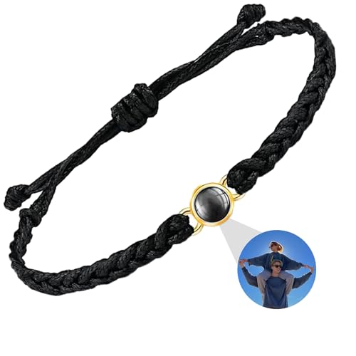 DBLXYAN Armband mit Bild im Inneren, individuelles Armband, personalisiertes Foto, Damen-Identifikationsarmbänder, Gedenkgeschenke für einen geliebten Menschen, Medium, Aus Sterlingsilber, Amazonit von DBLXYAN