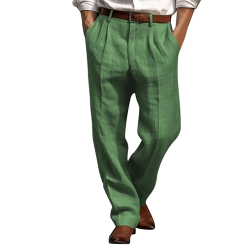 DBMZV Baggy Jogginghose Herren Breite Sporthose Lang Sweatpants Baumwolle Elastische Taille Jogging Hose Weites Bein Men Männer Sweathose mit Taschen, Fahrradhose Laufshorts Pants(Grün,L) von DBMZV