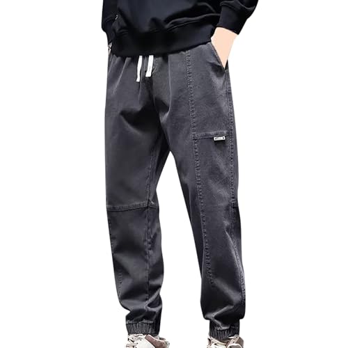 DBMZV Cargohose Herren Arbeitshosen Männer Sommer Funktionshose Baggy Sommerhose Hosen Locker Cargohose Wander Hose Lang Yogahose mit Taschen für Alltag, Sweathose Boardshorts joggpants(Grau,4XL) von DBMZV