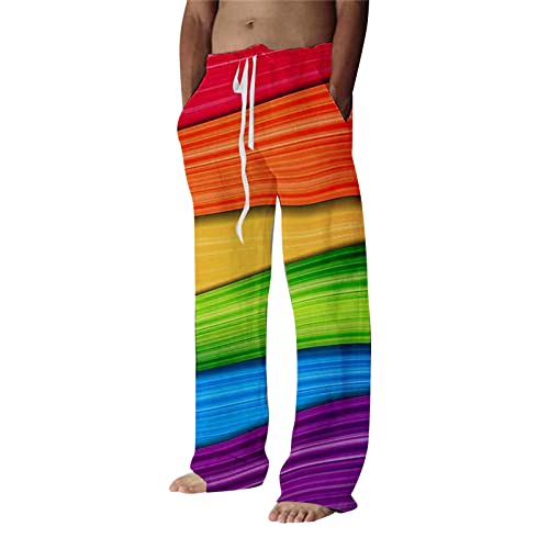 DBMZV Herren Elastische Taille Gürtel Baumwolle Jogging Sweat Hosen Plus Mode Lange Sports Cargo Hose Freizeithose mit Taschen Joggers Activewear, Feldhose Sweatshorts (Red, XXXL) von DBMZV