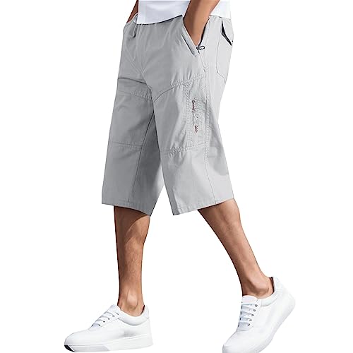 DBMZV - Herren-Lauf-Shts schnelltrocknend Atmungsaktive für Jogger athletische Herrenshts mit Taschen und elastischem Bund Trekkinghose Arbeitsshts Sweatpants(GrauXL) von DBMZV