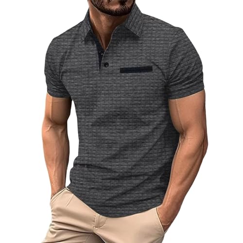 DBMZV Herren große Größen Übergrößen Polohemden Menswear Poloshirts Basic - gekämmte Baumwolle Shirts Atmungsaktives Poloshirt achselshirt rüschenhemd dirndlblusen(DunkelgrauXL) von DBMZV