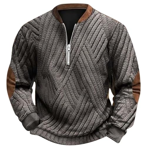 DBMZV Hoodie Herren Einfarbig Baumwolle mit Reißverschluss Pullover Langarm Sweatjacke Männer Kapuzenpullover Sweatshirt Taschen Laufshirts, fahrradshirts Nachthemd Corsage Oberteil(Dunkelgrau,4XL) von DBMZV