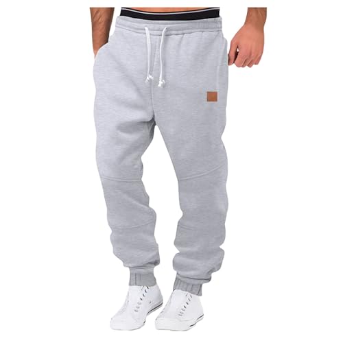 DBMZV Jogginghose Herren Baumwolle Trainingshose Lang Sweathose Atmungsaktiv Freizeithose Sporthose Yogahose Leichte Fitness Hose mit Taschen, Funktionshosen radlershorts underants(GY2,M) von DBMZV
